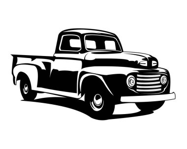 vintage pickup trucks silhouettes. vector perimium truck design. best for emblem concept badge, industrial truck.