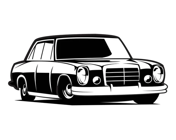 Luxury Classic Car Silhouette Vector Illustration Isolated White Background Showing — стоковый вектор