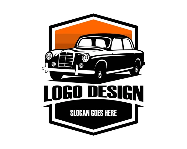 Classic Muscle Car Silhouette Logo Premium Vector Design Isolated White — стоковый вектор