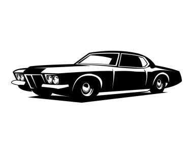 buick riviera gran sport 1971. isolated white background view from side. Best for logo, badge, emblem, icon, design sticker and old car industry. available in eps 10.
