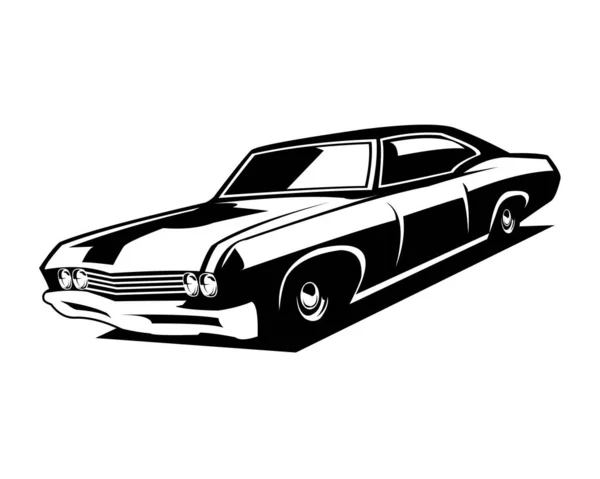 Vintage Muscle Car Logo Silhouette Best Side View Badge Emblem — стоковый вектор