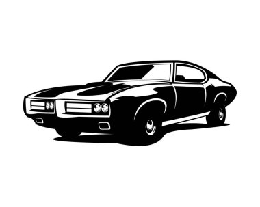 pontiac gto the silhouette judge. isolated white background view from side. Best for logo, badge, emblem, icon, sticker design, car industry. available in eps 10.