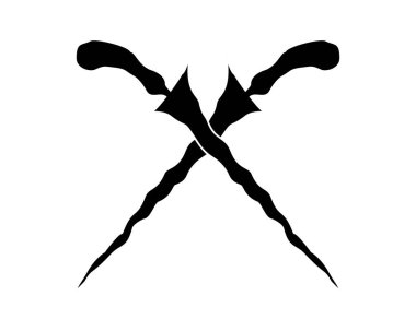 dagger silhouette logo set. isolated white background side view. Best for logos, badges, emblems, icons, hunters, animal hunting. available in eps 10.