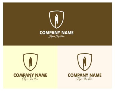 spear logo set combined with shield. premium vector design. appear with several color choices. Best for logo, badge, emblem, icon, design sticker, industry. available in eps 10.