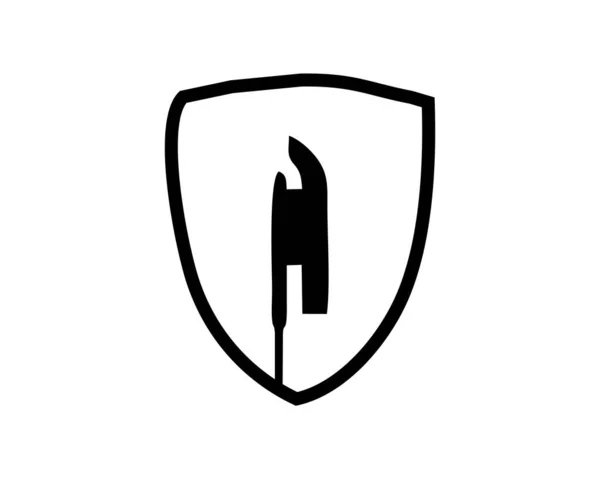 Silhouette Vector Design Spear Combination Shield Best Logos Badges Emblems — Stockvektor