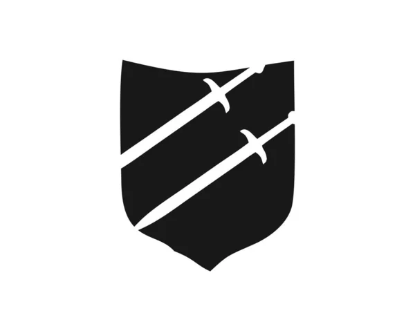 Silhouette Vector Design Two Swords Shield Best Logos Badges Emblems — Stockvektor