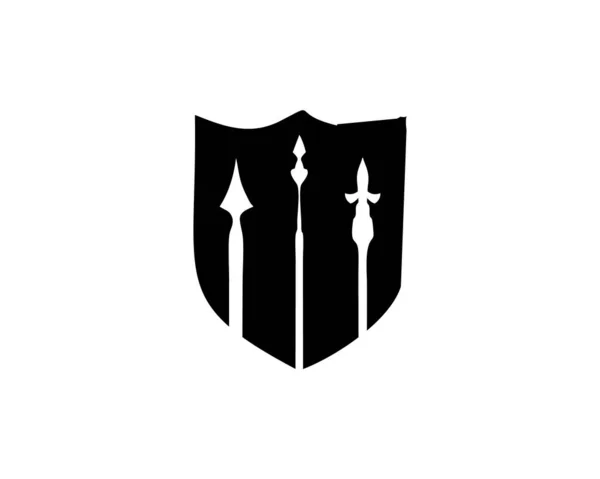 Логотип Щита Спису Найкраще Підходить Логотипу Значка Емблеми Піктограми Дизайну — стоковий вектор