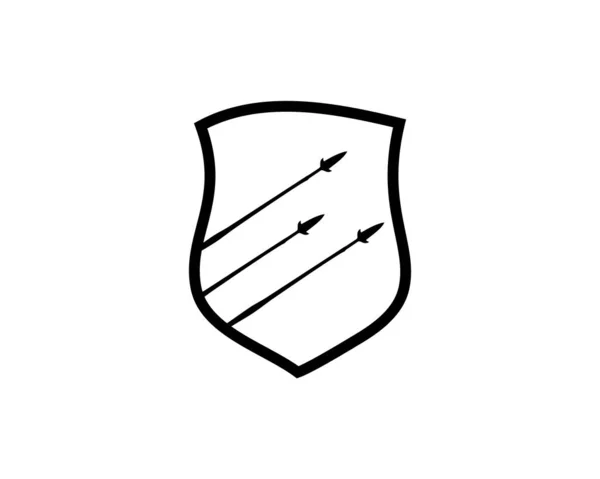 Tarcza Logo Włóczni Najlepsze Logo Odznakę Godło Ikonę Projekt Naklejki — Wektor stockowy