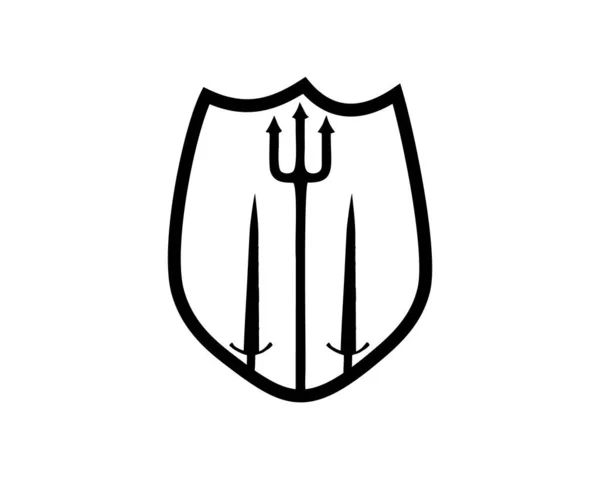 Силует Векторний Дизайн Двох Мечів Одного Спису Щита Найкраще Логотипів — стоковий вектор