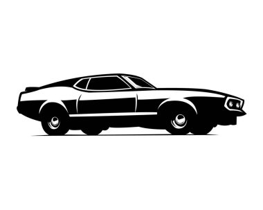 Ford Mustang Mach araba logosu. yalıtılmış beyaz arkaplan görüntüsü. Rozet, amblem, simge, çıkartma tasarımı, araba endüstrisi için en iyisi. 10 OS içinde kullanılabilir.