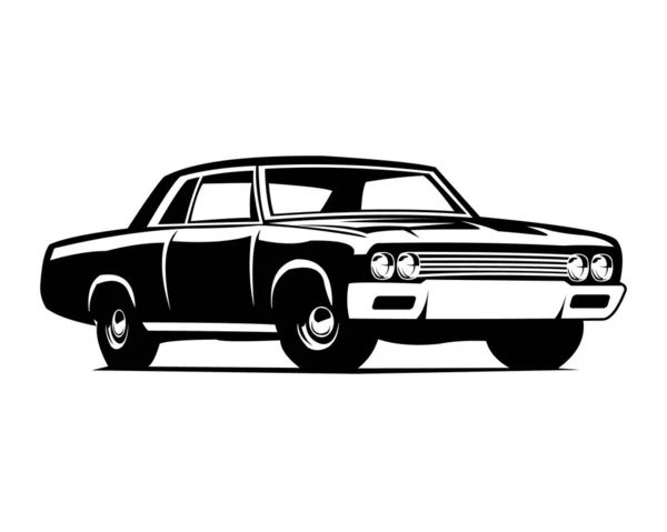 Силуэт Автомобиля Изолированный Белый Вид Сзади Сбоку Лучше Логотипа Значка — стоковый вектор