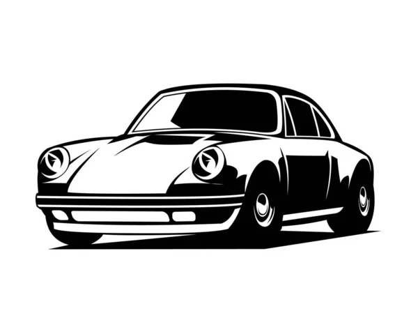 Силуэт Классического Логотипа Автомобиля Изолированный Белый Вид Сзади Сбоку Лучше — стоковый вектор