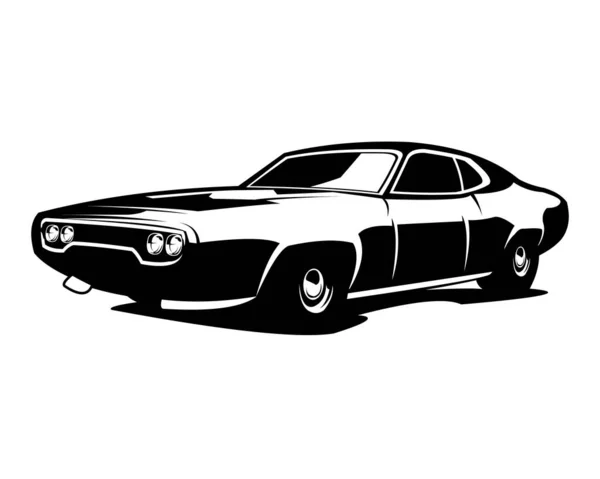 Car Plymouth Gtx 1970 Fehér Háttér Elszigetelt Oldalnézet Legjobb Logók — Stock Vector