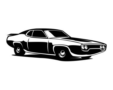 1971 gtx plymouth araba logosu - vektör çizimi, beyaz arka planda amblem tasarımı