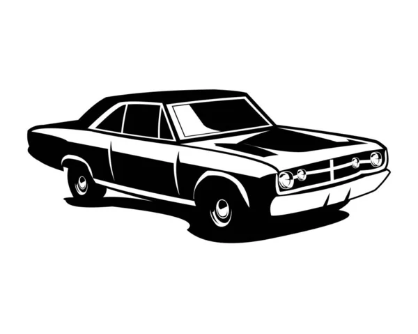 車プリマス Gtx 1970白い背景隔離された側面図 Eps 10で利用可能なロゴ バッジ エンブレム アイコンに最適です — ストックベクタ