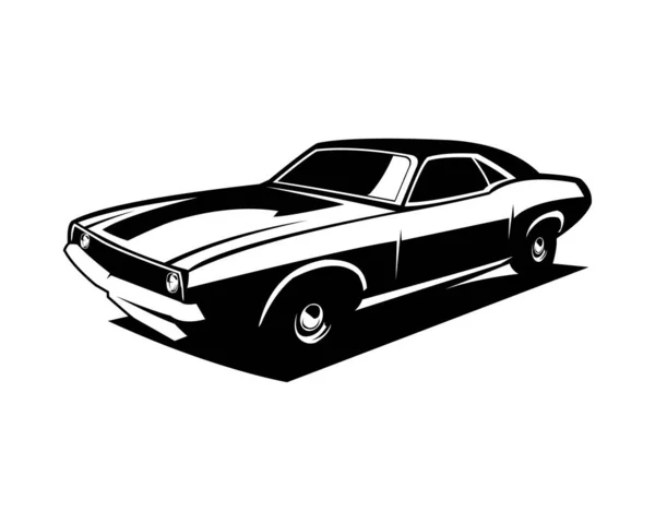 闪避挑战者车1968白色背景隔离侧视图 最适合做标志 — 图库矢量图片