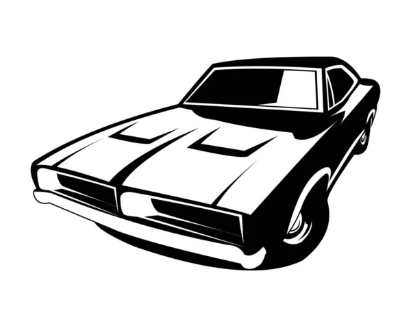 Alten Camaro Auto Logo Isolierte Weiße Hintergrundansicht Von Vorne Besten — Stockvektor