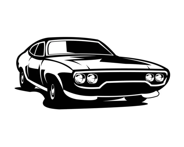 Stare Logo Samochodu Camaro Wektor Sylwetki Izolowany Biały Widok Tła — Wektor stockowy
