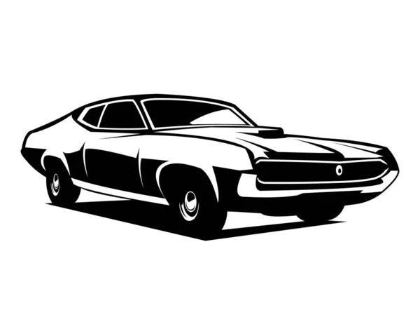 Винтажный Ford Torino Cobra Изолированный Белый Вид Сзади Сбоку Лучше — стоковый вектор