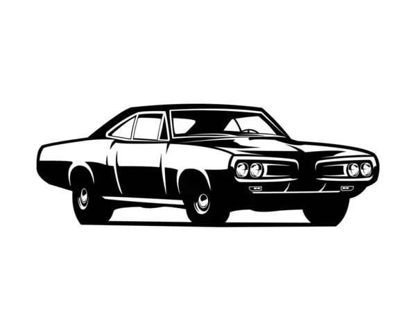 1969 Dodge Super Včelí Auto Izolované Bílém Pozadí Pohled Strany — Stockový vektor