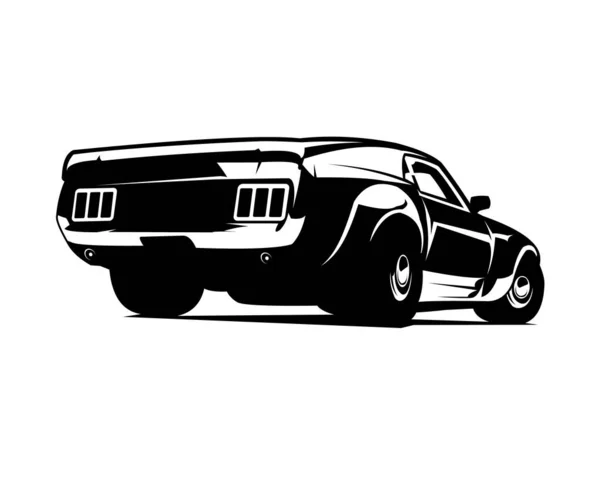 Ford Mustang 1974 Silhouette Design Vectoriel Premium Fond Blanc Isolé — Image vectorielle
