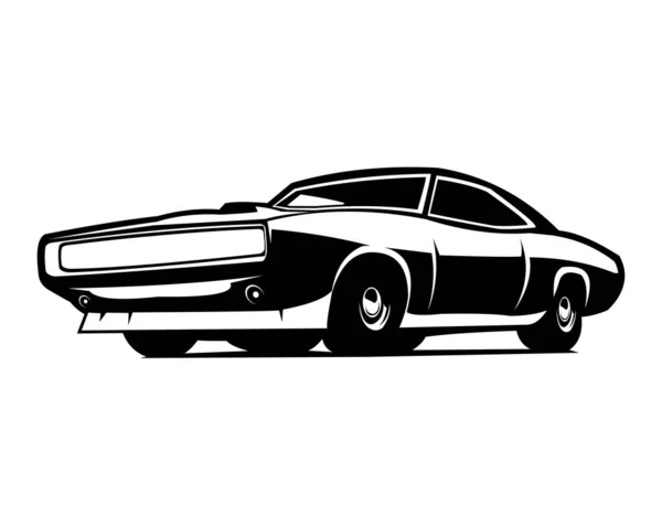 Μυϊκό Αυτοκίνητο 1970 Silhouette Σχεδιασμό Διάνυσμα Απομονωμένο Λευκό Φόντο Που — Διανυσματικό Αρχείο