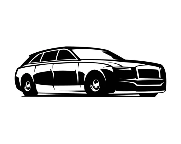 Bentley Mulsanne Siluett Isolerad Vit Bakgrund Visas Från Sidan Bäst — Stock vektor