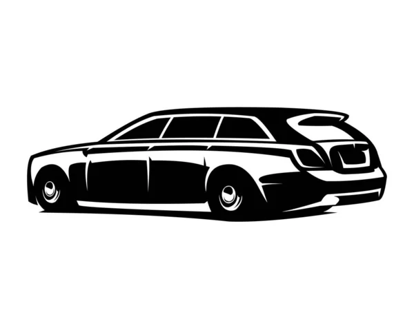 Bentley Mulsanne Izolowane Białe Tło Widok Tyłu Najlepsze Logo Odznaki — Wektor stockowy