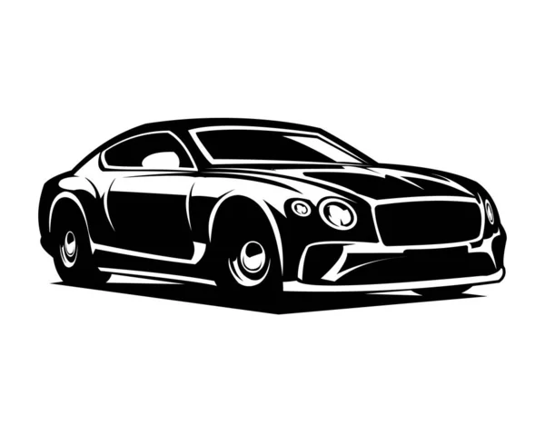 本特利 穆桑尼的车 前视与风格 传奇汽车矢量设计 从侧面孤立的白色背景视图 最适合做标志 — 图库矢量图片