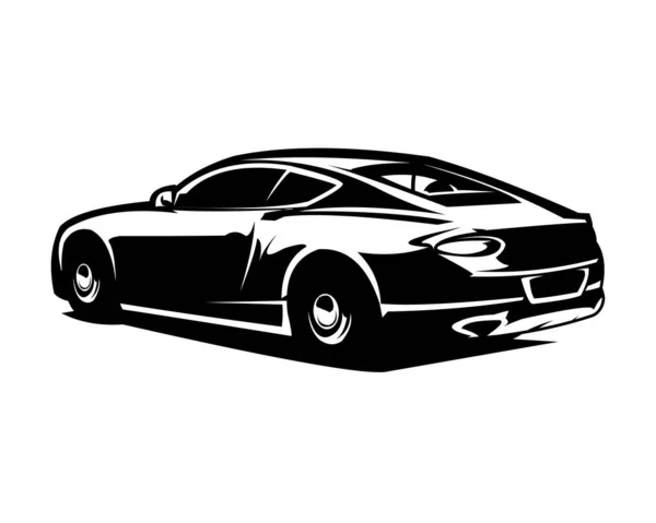 旧车轮廓矢量设计 孤立的白色背景显示从后面 最适合标识 贴纸设计 — 图库矢量图片