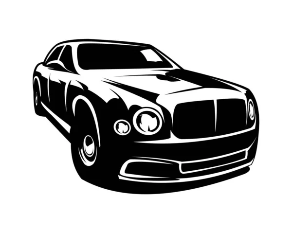 Logo Auta Izolované Bílé Pozadí Zobrazené Zepředu Nejlepší Pro Odznaky — Stockový vektor