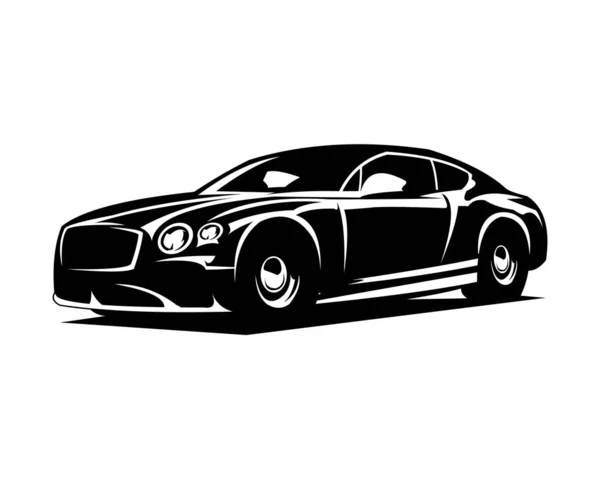 Силуэт Автомобиля Изолированный Белый Фон Показанный Сбоку Лучше Логотипа Значка — стоковый вектор