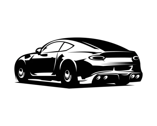 Zabytkowa Sylwetka Samochodu Pojedyncze Białe Tło Pokazane Boku Najlepsze Logo — Wektor stockowy