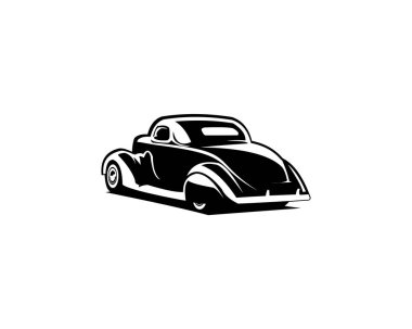 1932 araba vektör logosu. Beyaz arka planda izole edilmiş vektör tasarımı. Logo, rozet, amblem, simge, çıkartma tasarımı için en iyisi. 10 OS içinde kullanılabilir
