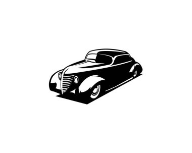 1932 izole logo, amblem, simge Amerikan arabasının vektör çizimi