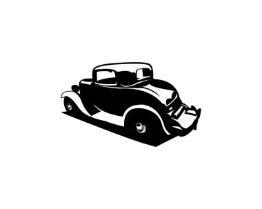 Retro Classic Ford caupe vektörü beyaz arka planda izole edildi. 10 OS içinde vektör illüstrasyonu kullanılabilir.