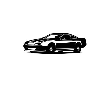 Aston Martin Virage 1994 araba logosu. Yandan izole edilmiş beyaz arka plan görüntüsü. Rozetler, amblemler, simgeler, çıkartmalar, araba endüstrisi için en iyisi. 10 OS içinde kullanılabilir.