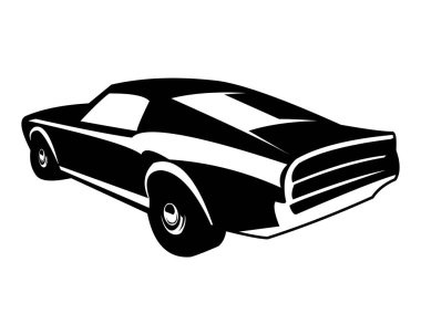 1968 Mustang 390 araç logosu arkadan beyaz arka plan görüntüsünü izole etti. 10 OS içinde vektör illüstrasyonu kullanılabilir.