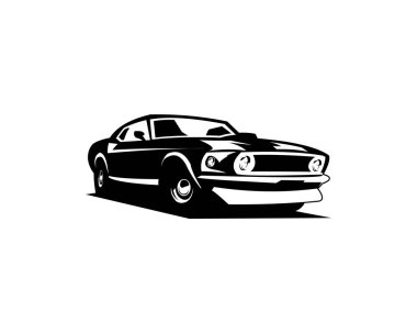 Vector1968 Mustang 390 Klasik beyaz arka planda izole edildi. 10 OS içinde vektör illüstrasyonu kullanılabilir.