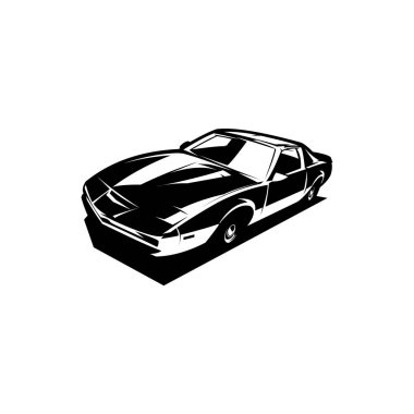 Kitt Knight binicisinin önü görünüyor. Logo, rozet, amblem, simge, çıkartma tasarımı için en iyisi. Amerikan antika araba endüstrisi için. 10 OS içinde kullanılabilir