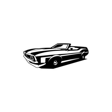 Logo tasarımı klasik araba 1968 Shelby Mustang. İzole logo. Araba endüstrisi için en iyisi. 10 OS içinde kullanılabilir