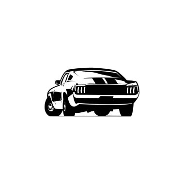 Ford Mustang araba efsanesi. Silüet illüstrasyon vektör tasarımı. Logo, rozet, amblem için en iyisi..