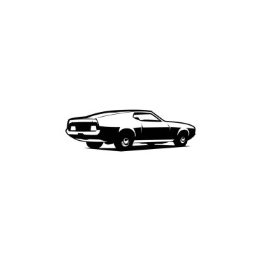 Mustang Mach Bir Amerikan Araba Kulübü Logosu İzole Vector Tasarımı. Hazır logo şablonları izole edilmiş vektör kümesi