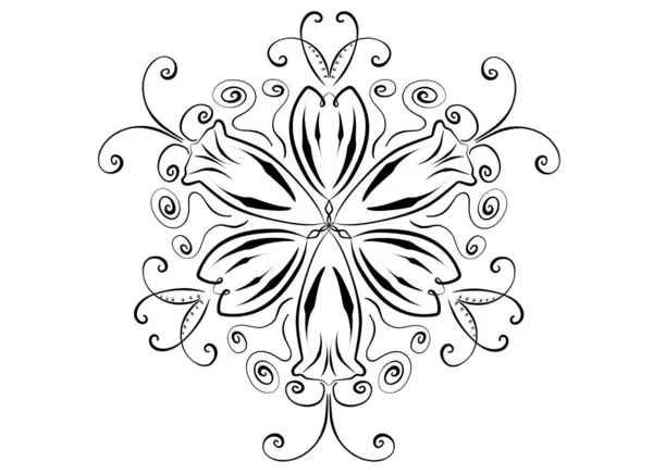 Çiçekler tasarım için siyah etnik unsurları özetliyor