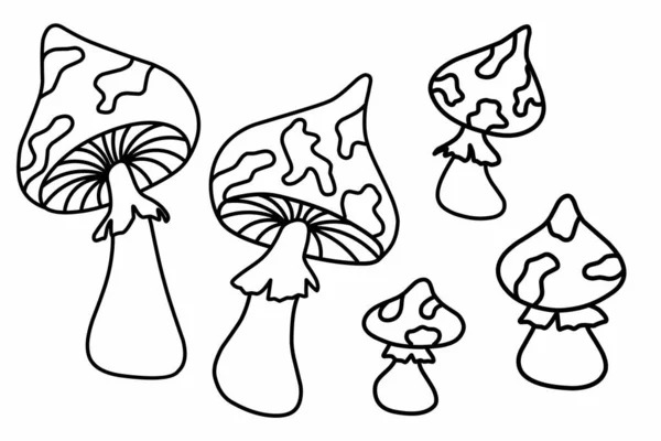 Página para colorir simples cogumelo comestível bonito em vetor de