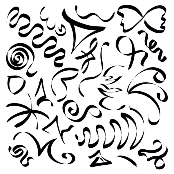 Abstrakta Band Och Andra Element Handritad Stil För Konceptdesign Doodle — Stock vektor