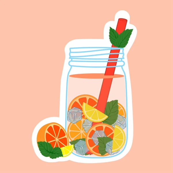 Frash Limonade Mit Zitrone Orange Und Grapefruit Orange Grapefruit Zitrone — Stockvektor