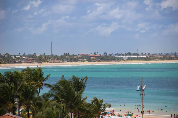Gente Divierte Playa Brasileña Del Amanecer Octubre 2022 Porto Galinhas — Foto de Stock