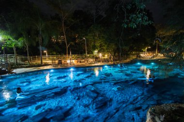 Brezilyalılar 2019 Ocak 'ında Rio Quente' de su parkında eğleniyorlar.