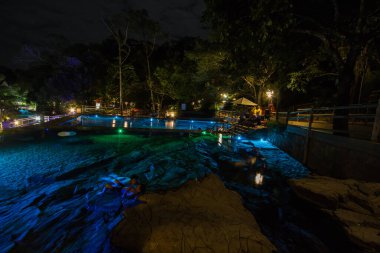 Brezilyalılar 2019 Ocak 'ında Rio Quente' de su parkında eğleniyorlar.